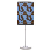 Western Cowboy Hat and Boots Blue Table Lamp (Front)