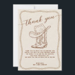 Western Cowboy Hat and Boots Photo Thank You Card<br><div class="desc">Simple rustic hand-drawn western-style wedding template featuring a rope frame,  cowboy boots,  and a cowboy hat. Perfect for barn weddings,  ranch weddings,  country-themed celebrations,  fall weddings,  or minimalist rustic nuptials.</div>