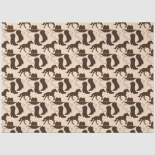 Western Cowboy Hat Boots Horse Tissue Paper