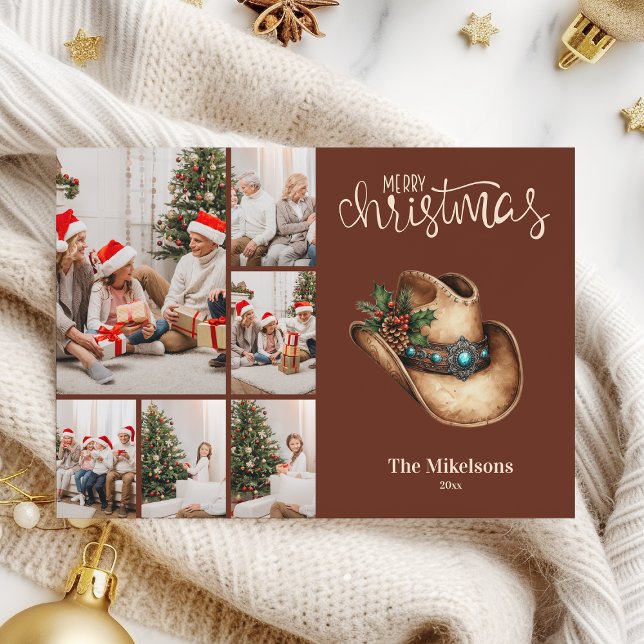 Western Cowboy Hat Christmas 6 Photo   Holiday Card (Creator Uploaded)