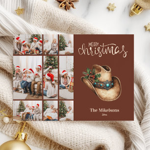 Western Cowboy Hat Christmas 9 Photo   Holiday Card
