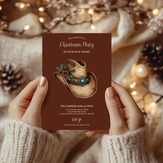 Western Cowboy Hat Christmas 9 Photo   Invitation (Creator Uploaded)