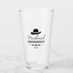 Western Cowboy Hat Classic Personalized Groomsmen Glass<br><div class="desc">Personalized gifts for groomsmen with western cowboy theme. Decorated with cowboy hat with vintage western font. Text and color are editable using the Design Tool to fit your occasion. Get this customize gift for wedding,  bachelor party,  engagement party or any other special occasions.</div>