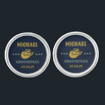 Western Cowboy Hat Elegant Personalized Groomsmen Cufflinks<br><div class="desc">Personalized gifts for groomsmen with western cowboy theme. Decorated with cowboy hat with vintage western font. Text and background color are editable using the Design Tool to fit your occasion. Get this customize gift for wedding,  bachelor party,  engagement party or any other special occasions.</div>