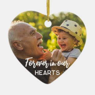 Western Cowboy Hat Forever in Our Hearts Photo Ceramic Ornament