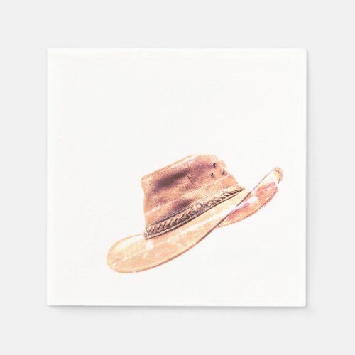 Western Cowboy Hat Vintage Paper Napkin