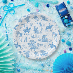 Western Cowboy Horse Cactus Desert Toile Paper Plates