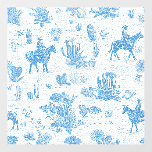 Western Cowboy Horse Cactus Desert Toile Wall Decal