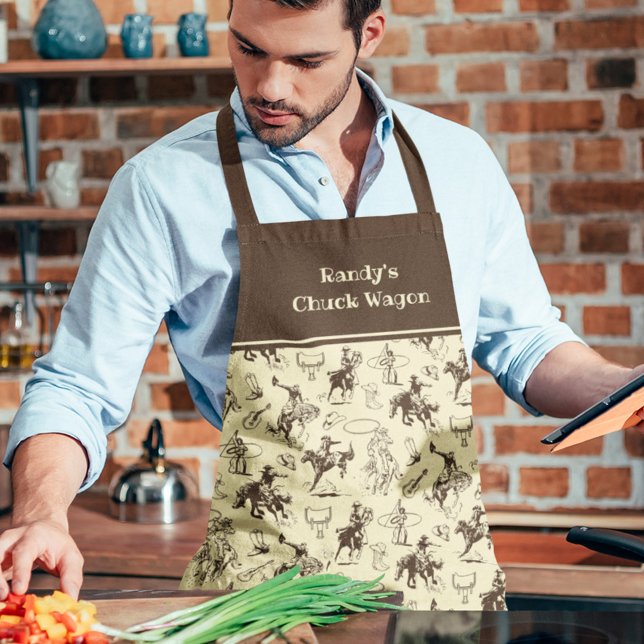 Western Cowboy Horse Rodeo Personalized Apron (Creator Uploaded)