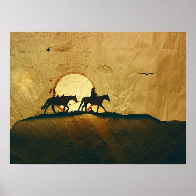 Western Cowboy Horseback Poster (Front)