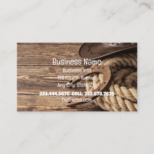 Western Cowboy Horses Shop Store Business Card