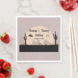 Western Cowboy & Indians Themed Wedding Napkins