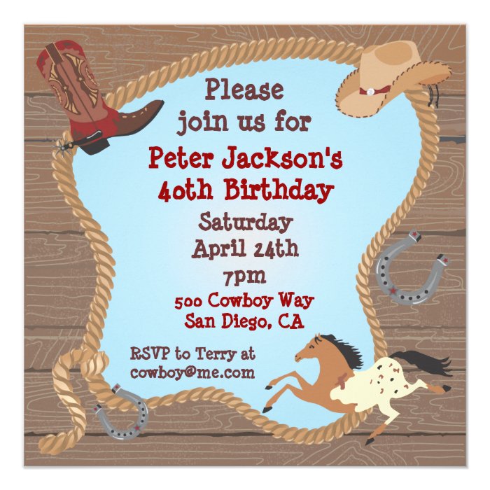 Western Cowboy Lasso Party Invitation