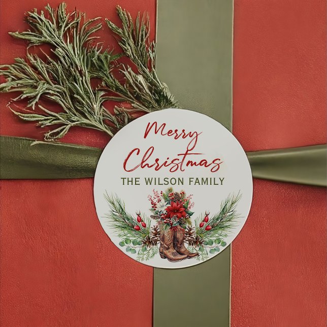 Western Cowboy Merry Christmas Sticker (Creator Uploaded)