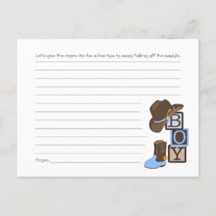 Western Cowboy Mom Tips Card