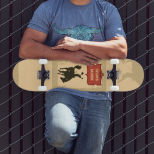 Western Cowboy Monogram Rustic Name Saloon Skateboard