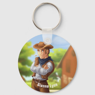 Western Cowboy Monogrammed Keychain