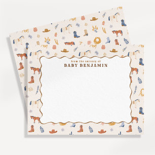 Western Cowboy Nursery Note Card