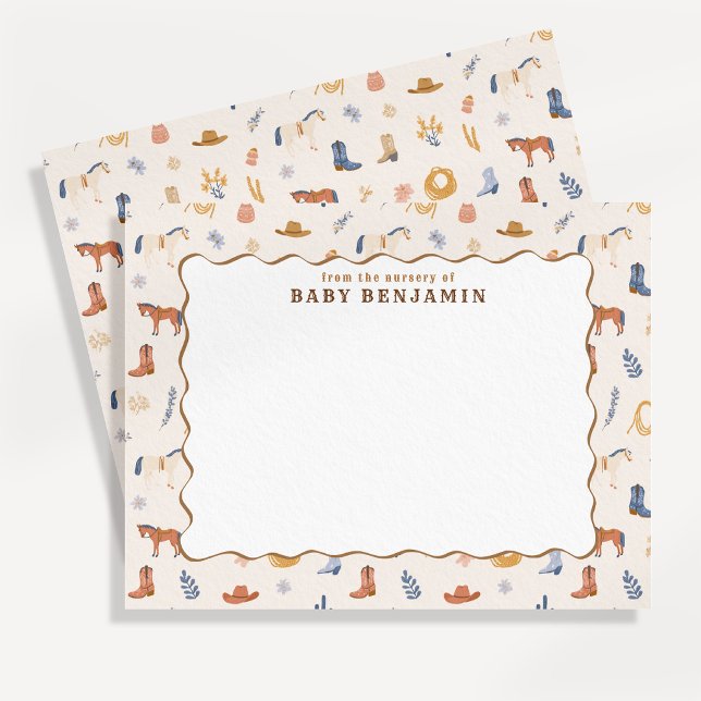 Western Cowboy Nursery Note Card (Creator Uploaded)