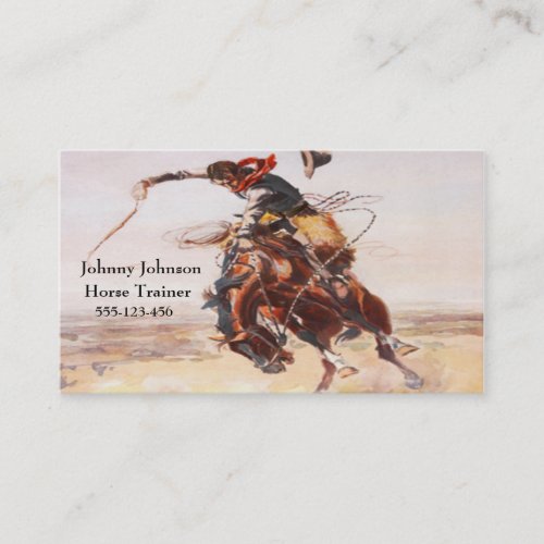 Western Cowboy On Bucking Horse Template Business Card
