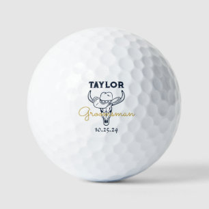 Western Cowboy Personalized Groomsmen Monogram Golf Balls