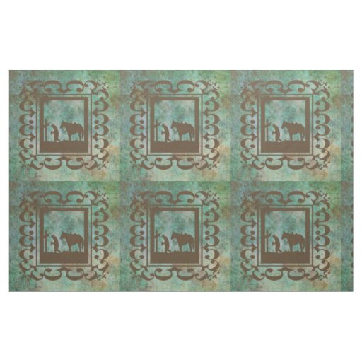 Western Cowboy Prayer Design Fabric 9" square