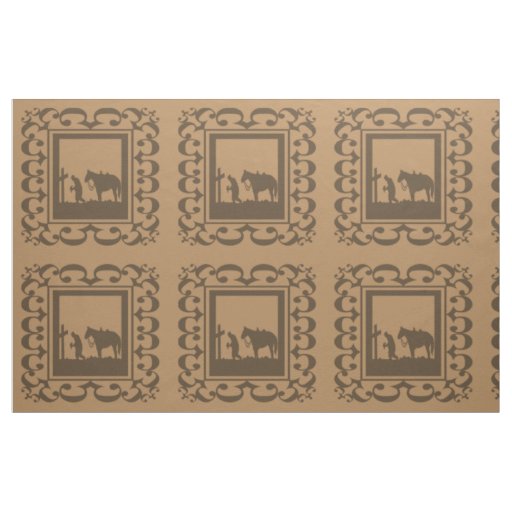 Western Cowboy Prayer Design Fabric 9" square
