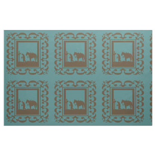 Western Cowboy Prayer Design Fabric 9" square