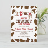 Western Cowboy  red Baby Shower Invitation (Standing Front)
