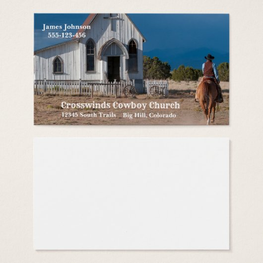 Western Cowboy Riding To Church Business Cards (Front & Back)