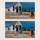 Western Cowboy Riding To Church Business Cards (Front & Back)