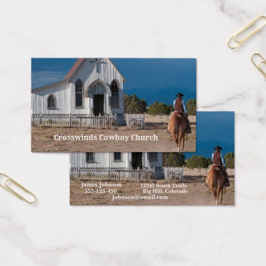 Western Cowboy Riding To Church Business Cards (Office)