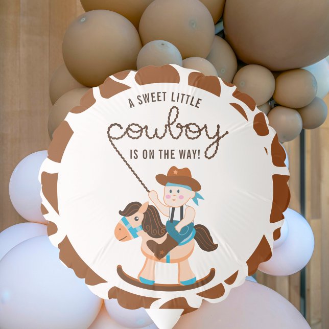 Western Cowboy Rocking Horse Boy Baby Shower Balloon (Creator Uploaded)