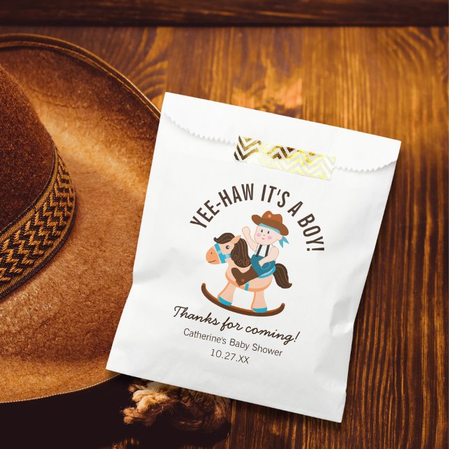 Western Cowboy Rocking Horse Boy Baby Shower  Favor Bag (Creator Uploaded)