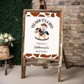 Western Cowboy Rocking Horse Boy Baby Shower 