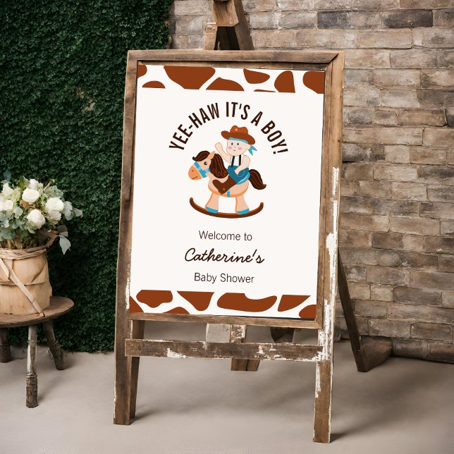 Western Cowboy Rocking Horse Boy Baby Shower  Foam Board (Creator Uploaded)