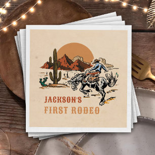 Western Cowboy Rodeo 1st Birthday Napkins