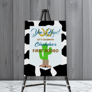 Western Cowboy Rodeo Birthday Foam Board