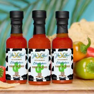 Western Cowboy Rodeo Birthday Hot Sauces