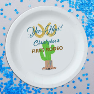 Western Cowboy Rodeo Birthday Paper Plates