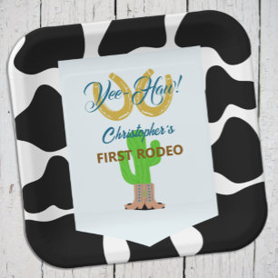 Western Cowboy Rodeo Birthday Paper Plates