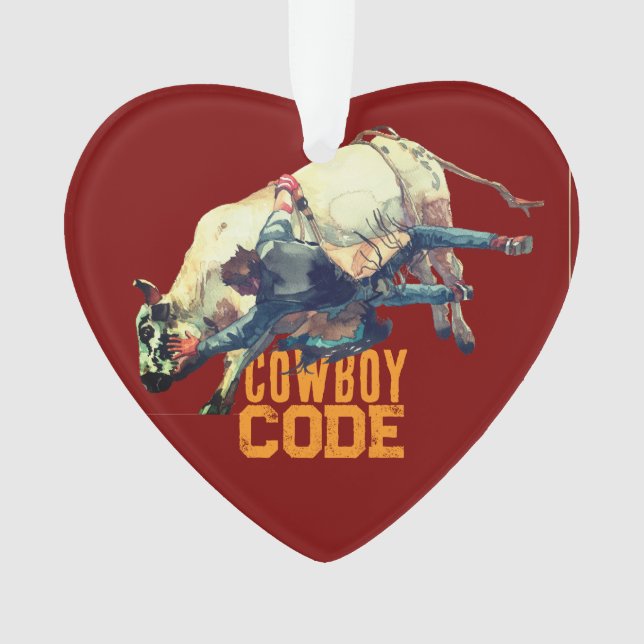 Western Cowboy Rodeo Bull Ornament (Front)