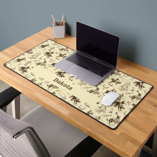 Western Cowboy Rodeo Horses Desk Mat (Office 2)