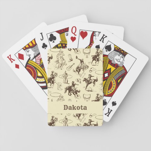 Western Cowboy Rodeo Horses Personalized Poker Cards