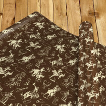 Western Cowboy Rodeo Pattern Beige Wrapping Paper