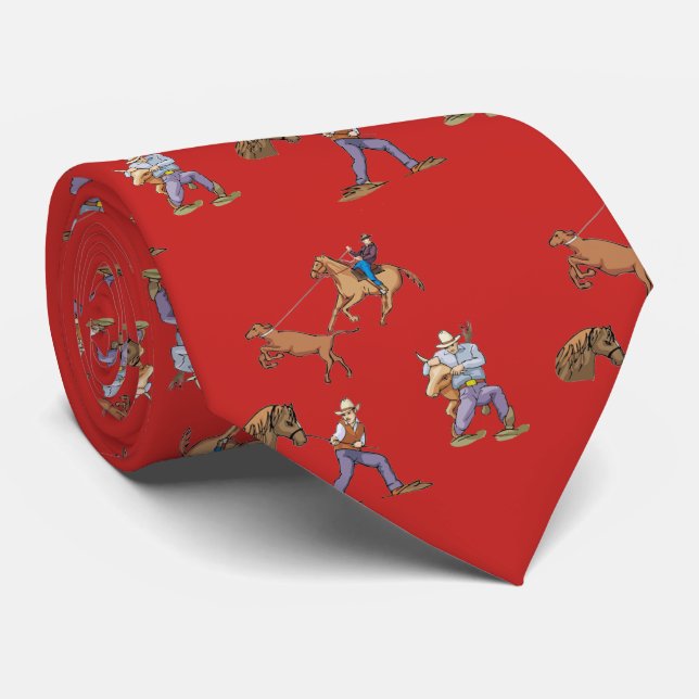 Western Cowboy Rodeo Ranch Necktie (Rolled)