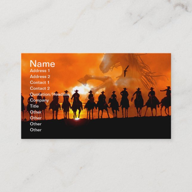 Western Cowboy Rodeo Roundup Wild West Business Ca Business Card (Front)