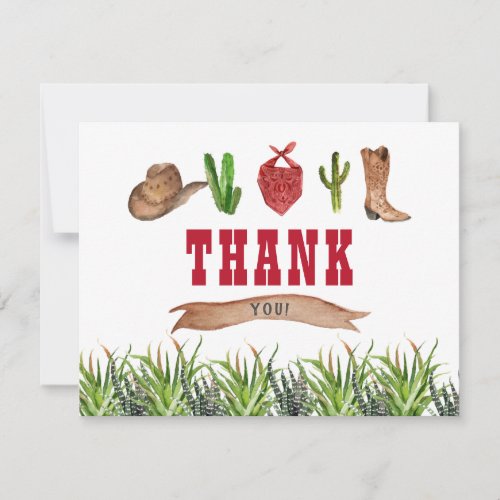 Western Cowboy Rodeo Thank You Card