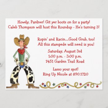 Western Cowboy Roundup Birthday Party Invitation by Musicat at Zazzle
