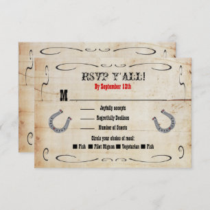 Western Cowboy RSVP Enclosure Card Insert